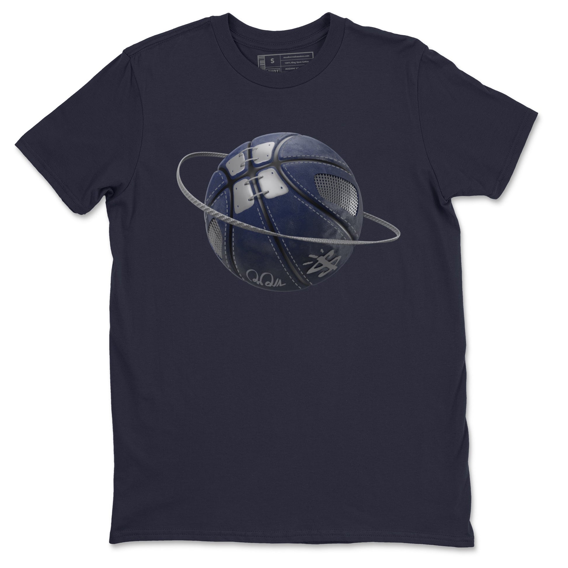 Air Jordan 5 Georgetown Sneaker Match Tees Basketball Planet Sneaker Tees AJ5 Georgetown Sneaker Release Tees Unisex Shirts Navy 2