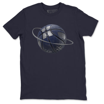 Air Jordan 5 Georgetown Sneaker Match Tees Basketball Planet Sneaker Tees AJ5 Georgetown Sneaker Release Tees Unisex Shirts Navy 2