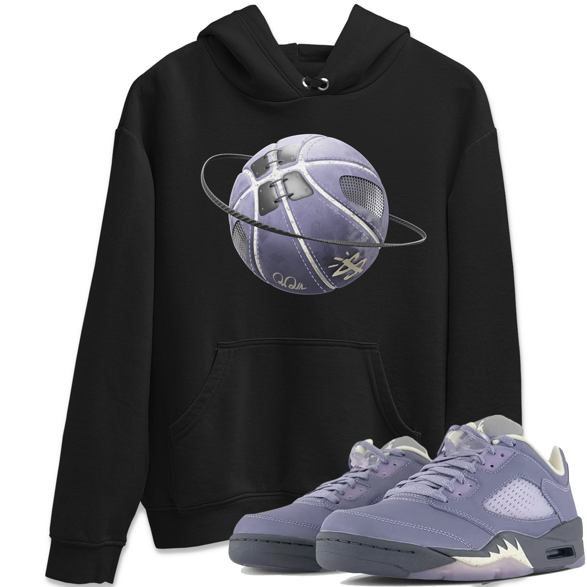 Air Jordan 5 Indigo Haze Sneaker Match Tees Basketball Planet Sneaker Tees AJ5 Indigo Haze Sneaker Release Tees Unisex Shirts Black 1