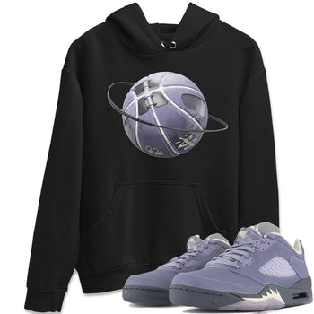 Air Jordan 5 Indigo Haze Sneaker Match Tees Basketball Planet Sneaker Tees AJ5 Indigo Haze Sneaker Release Tees Unisex Shirts Black 1