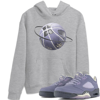 Air Jordan 5 Indigo Haze Sneaker Match Tees Basketball Planet Sneaker Tees AJ5 Indigo Haze Sneaker Release Tees Unisex Shirts Heather Grey 1