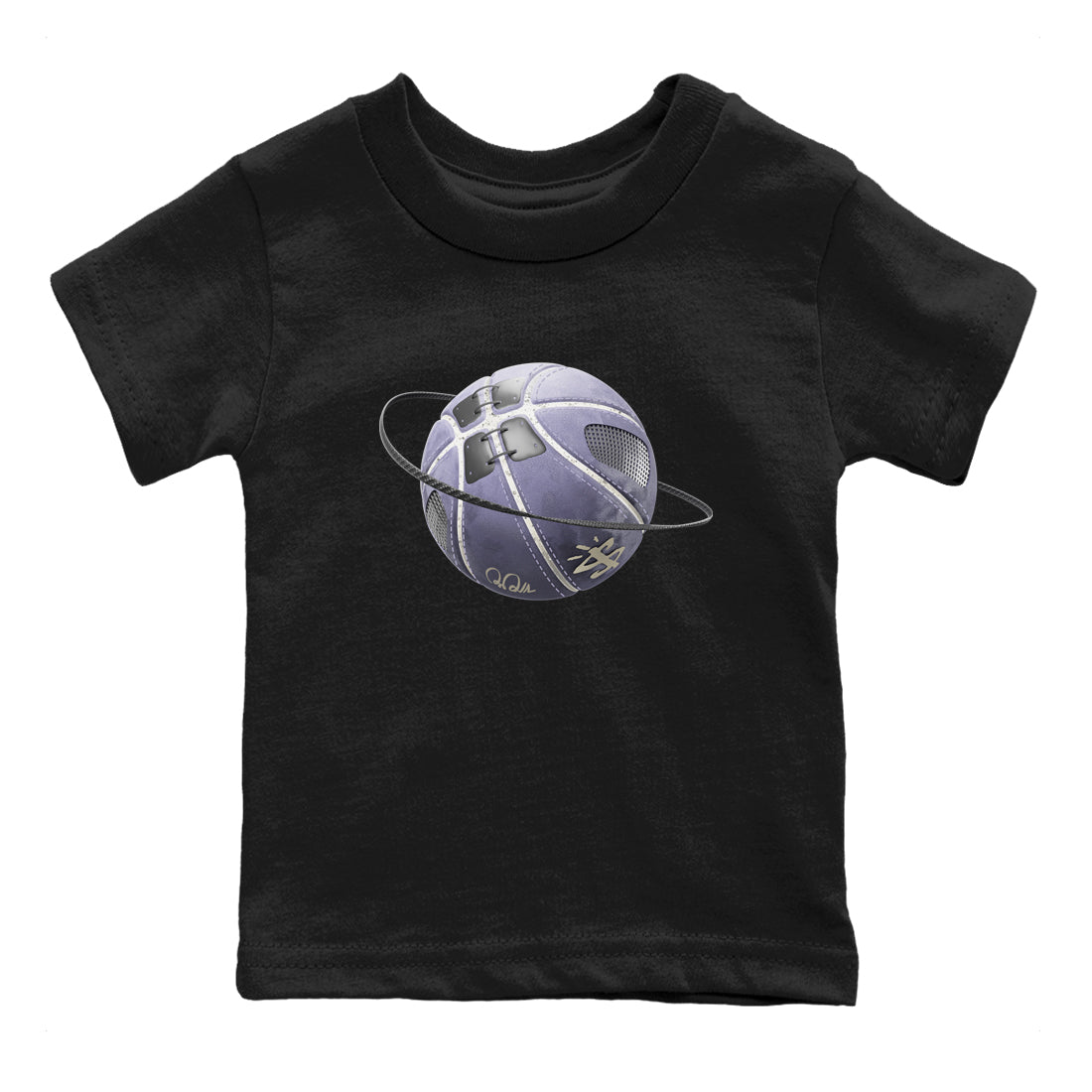 Air Jordan 5 Indigo Haze Sneaker Match Tees Basketball Planet Sneaker Tees AJ5 Indigo Haze Sneaker Release Tees Kids Shirts Black 2