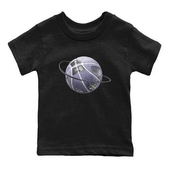 Air Jordan 5 Indigo Haze Sneaker Match Tees Basketball Planet Sneaker Tees AJ5 Indigo Haze Sneaker Release Tees Kids Shirts Black 2