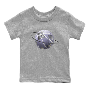 Air Jordan 5 Indigo Haze Sneaker Match Tees Basketball Planet Sneaker Tees AJ5 Indigo Haze Sneaker Release Tees Kids Shirts Heather Grey 2