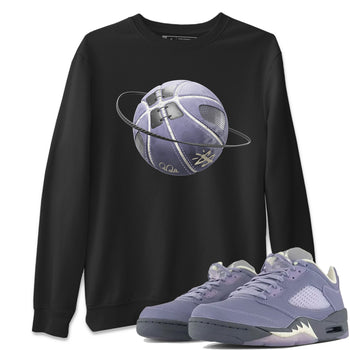 Air Jordan 5 Indigo Haze Sneaker Match Tees Basketball Planet Sneaker Tees AJ5 Indigo Haze Sneaker Release Tees Unisex Shirts Black 1