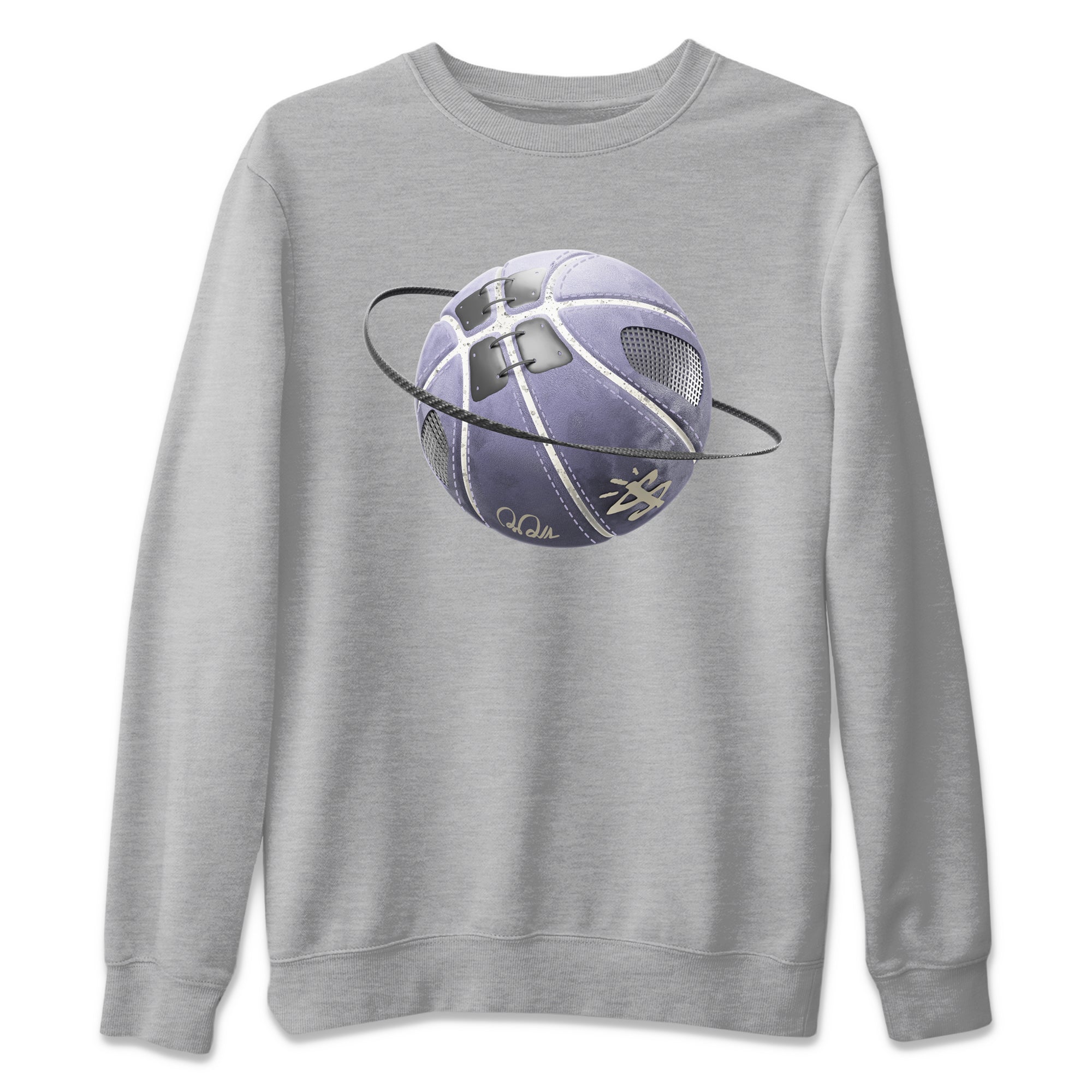 Air Jordan 5 Indigo Haze Sneaker Match Tees Basketball Planet Sneaker Tees AJ5 Indigo Haze Sneaker Release Tees Unisex Shirts Heather Grey 2