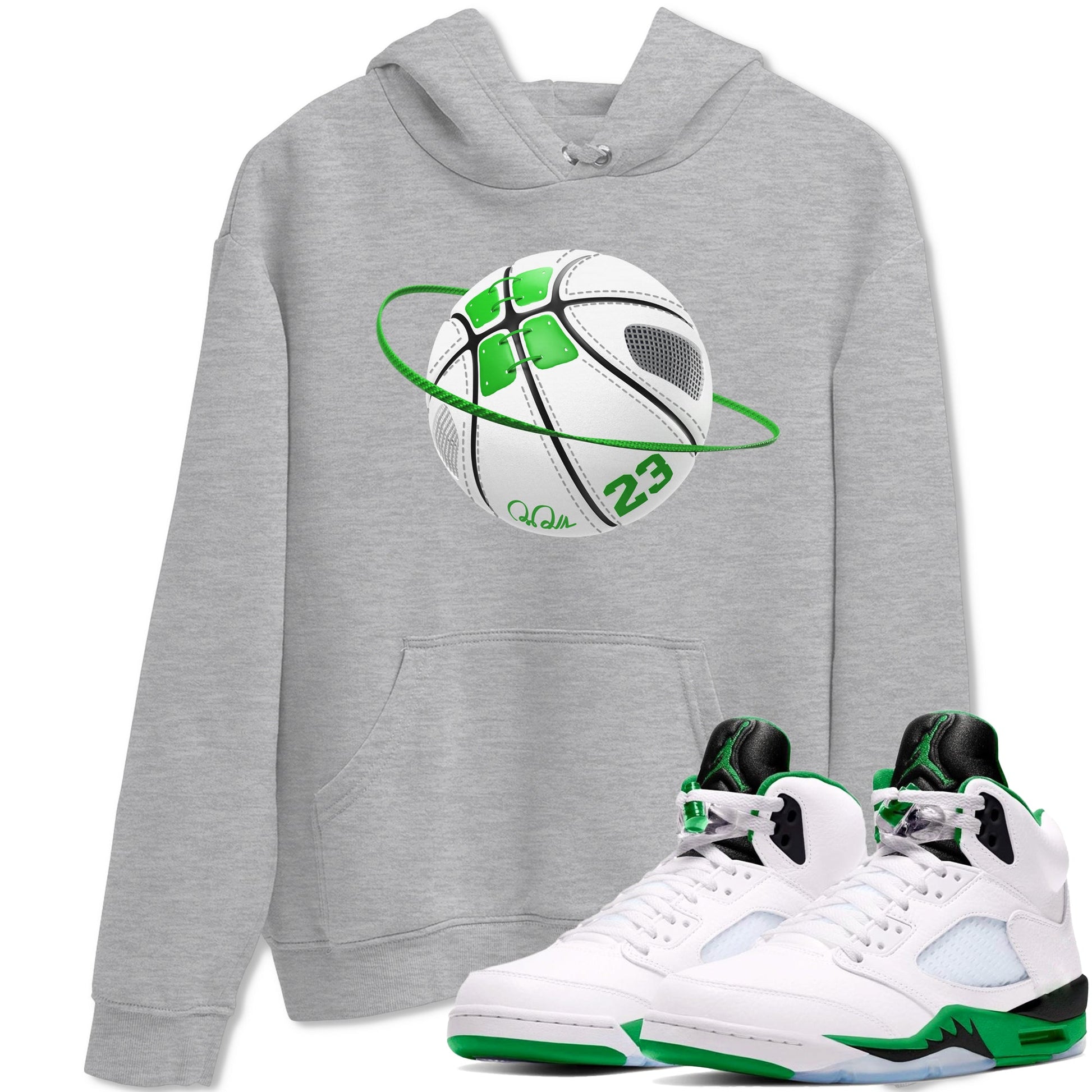5s Lucky Green shirt to match jordans Basketball Planet sneaker tees Air Jordan 5 Lucky Green SNRT Sneaker Release Tees Unisex Heather Grey 1 T-Shirt