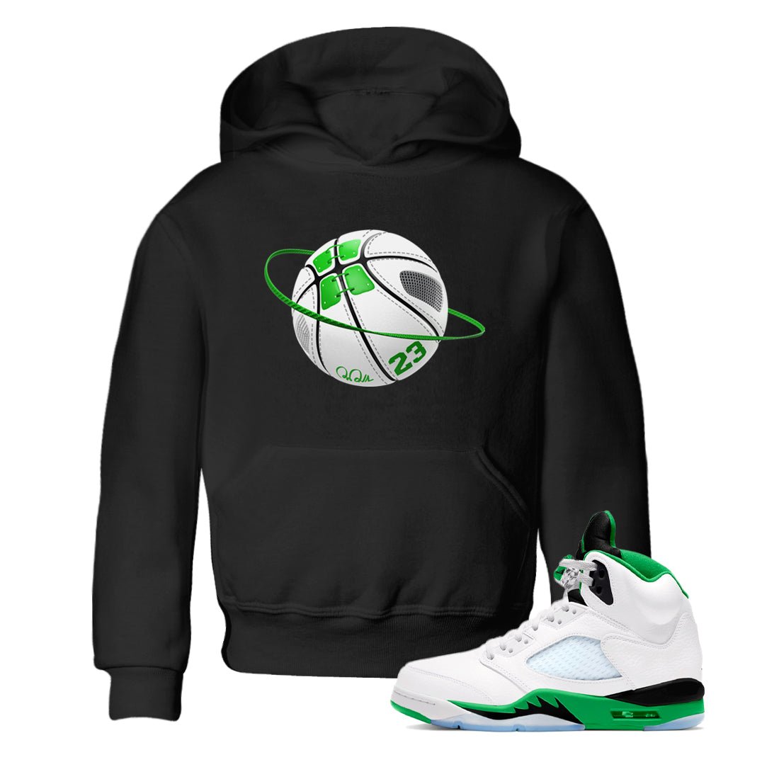 5s Lucky Green shirt to match jordans Basketball Planet sneaker tees Air Jordan 5 Lucky Green SNRT Sneaker Release Tees Baby Toddler Black 1 T-Shirt