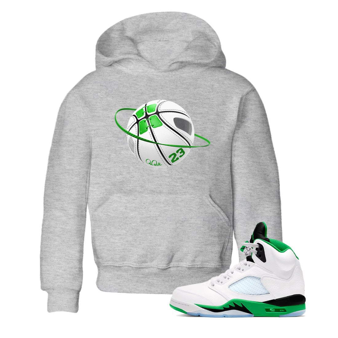 5s Lucky Green shirt to match jordans Basketball Planet sneaker tees Air Jordan 5 Lucky Green SNRT Sneaker Release Tees Baby Toddler Heather Grey 1 T-Shirt