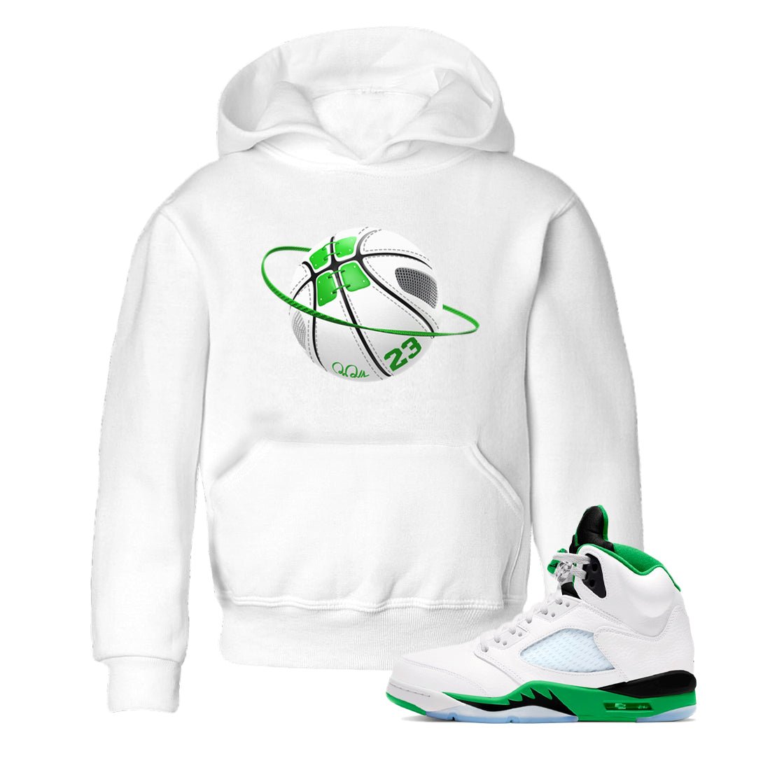 5s Lucky Green shirt to match jordans Basketball Planet sneaker tees Air Jordan 5 Lucky Green SNRT Sneaker Release Tees Baby Toddler White 1 T-Shirt