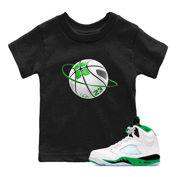 5s Lucky Green shirt to match jordans Basketball Planet sneaker tees Air Jordan 5 Lucky Green SNRT Sneaker Release Tees Baby Toddler Black 1 T-Shirt