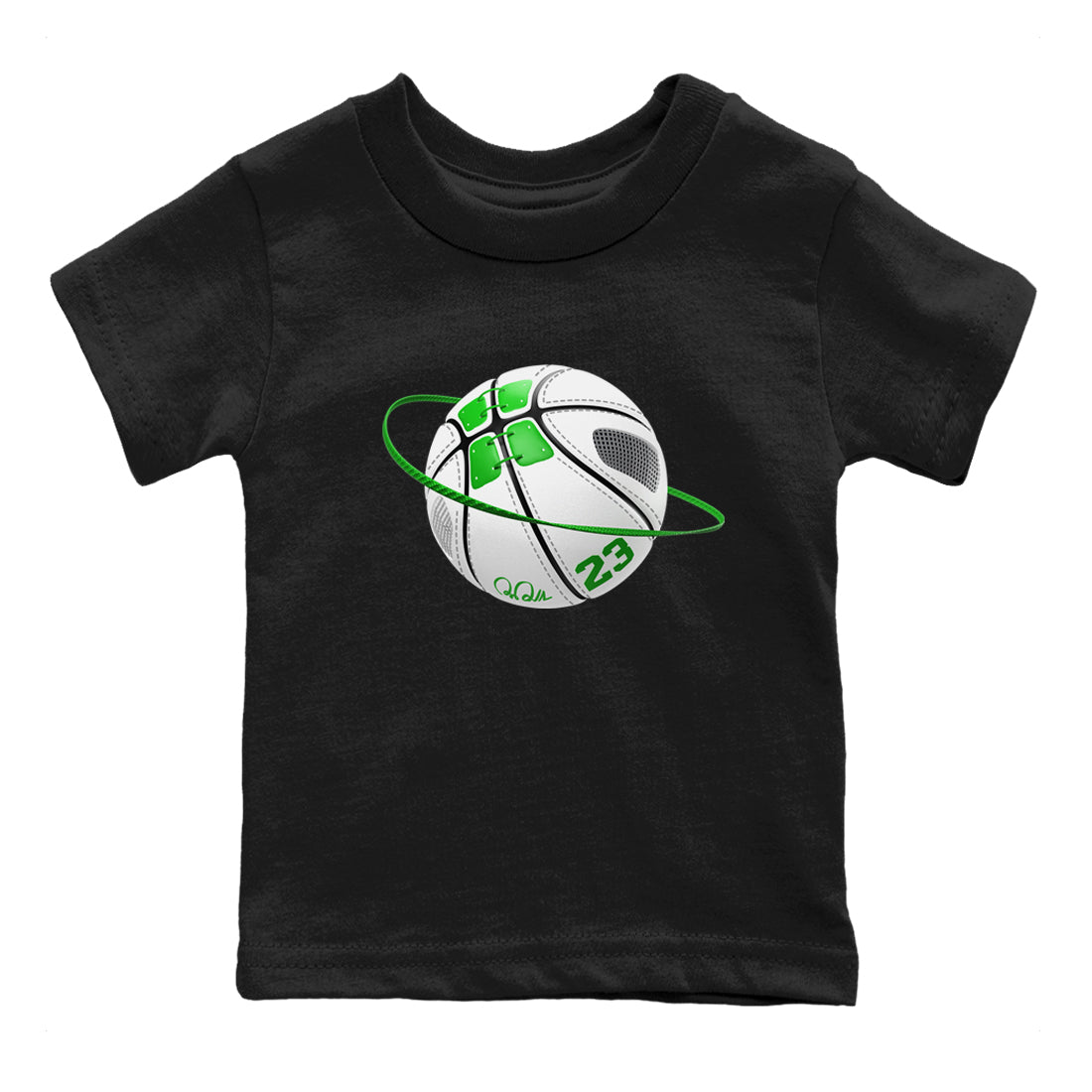 5s Lucky Green shirt to match jordans Basketball Planet sneaker tees Air Jordan 5 Lucky Green SNRT Sneaker Release Tees Baby Toddler Black 2 T-Shirt