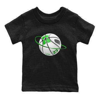 5s Lucky Green shirt to match jordans Basketball Planet sneaker tees Air Jordan 5 Lucky Green SNRT Sneaker Release Tees Baby Toddler Black 2 T-Shirt