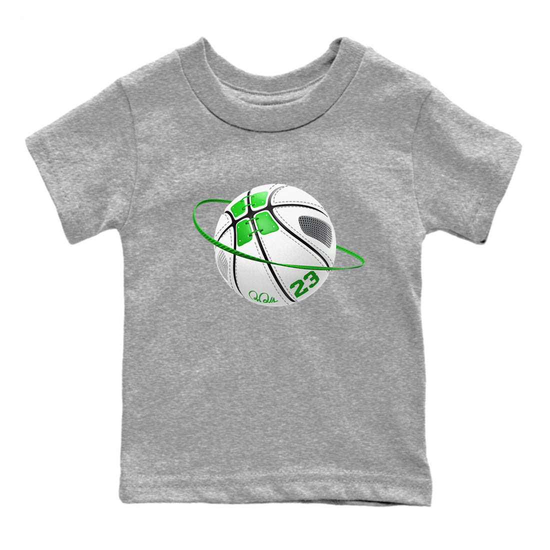 5s Lucky Green shirt to match jordans Basketball Planet sneaker tees Air Jordan 5 Lucky Green SNRT Sneaker Release Tees Baby Toddler Heather Grey 2 T-Shirt
