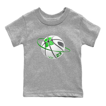 5s Lucky Green shirt to match jordans Basketball Planet sneaker tees Air Jordan 5 Lucky Green SNRT Sneaker Release Tees Baby Toddler Heather Grey 2 T-Shirt