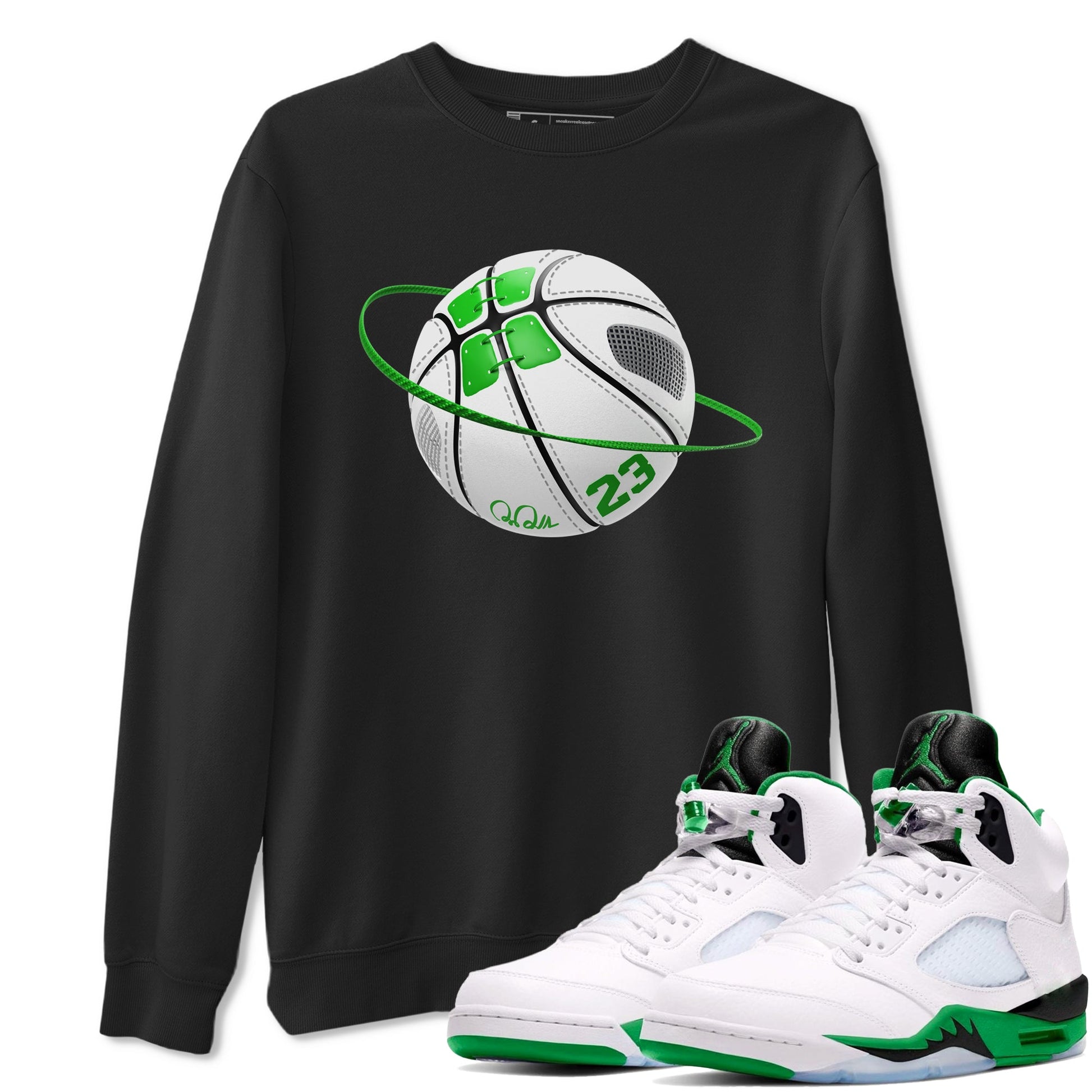 5s Lucky Green shirt to match jordans Basketball Planet sneaker tees Air Jordan 5 Lucky Green SNRT Sneaker Release Tees Unisex Black 1 T-Shirt