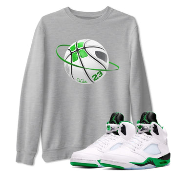 5s Lucky Green shirt to match jordans Basketball Planet sneaker tees Air Jordan 5 Lucky Green SNRT Sneaker Release Tees Unisex Heather Grey 1 T-Shirt