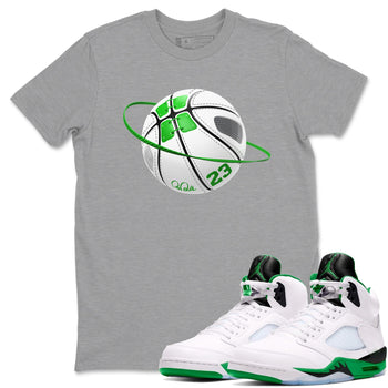 5s Lucky Green shirt to match jordans Basketball Planet sneaker tees Air Jordan 5 Lucky Green SNRT Sneaker Release Tees Unisex Heather Grey 1 T-Shirt
