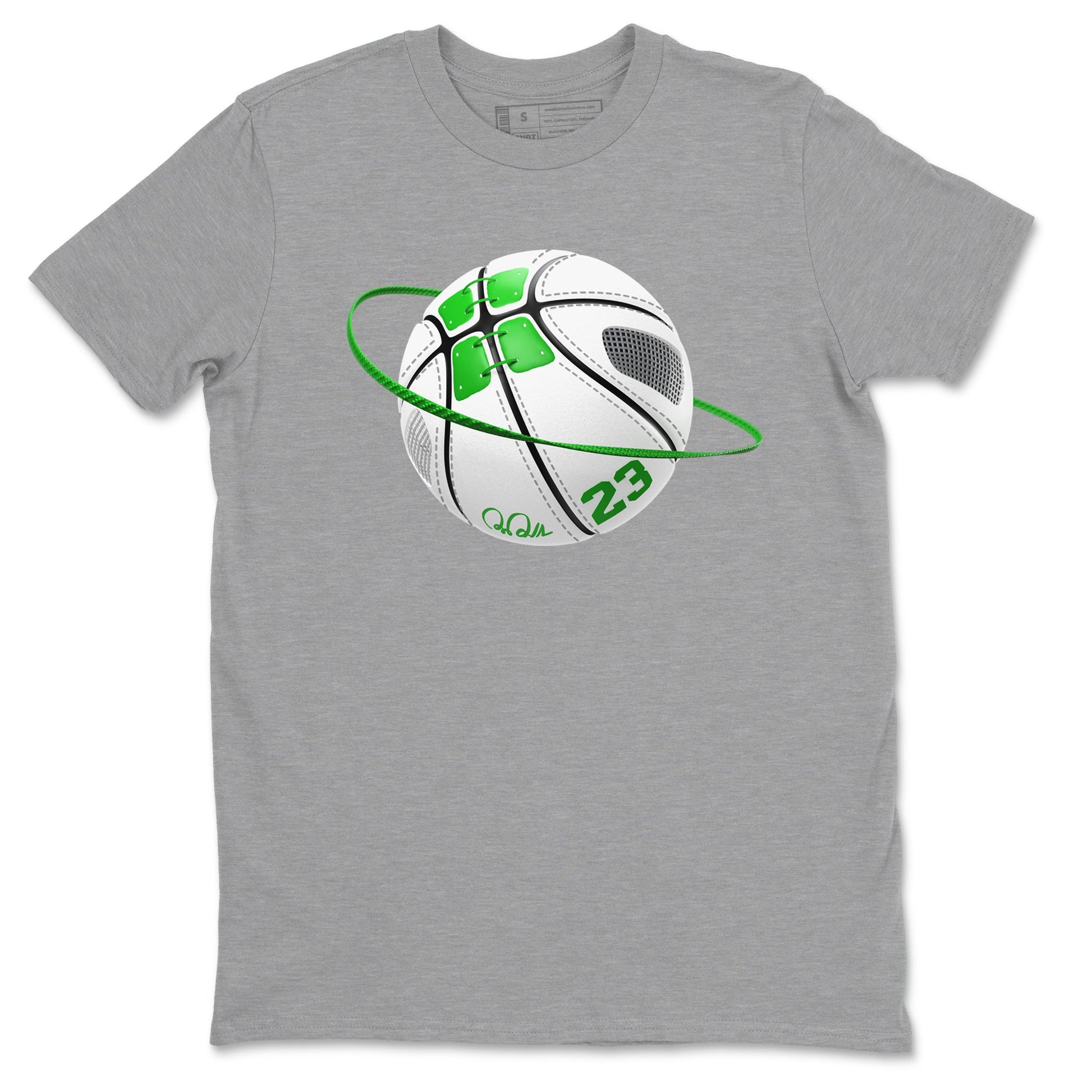 5s Lucky Green shirt to match jordans Basketball Planet sneaker tees Air Jordan 5 Lucky Green SNRT Sneaker Release Tees Unisex Heather Grey 2 T-Shirt