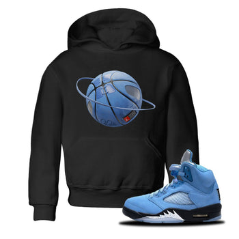 Jordan 5 UNC Sneaker Match Tees Basketball Planet Sneaker Tees Jordan 5 UNC Sneaker Release Tees Kids Shirts