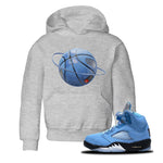 Jordan 5 UNC Sneaker Match Tees Basketball Planet Sneaker Tees Jordan 5 UNC Sneaker Release Tees Kids Shirts