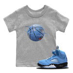 Jordan 5 UNC Sneaker Match Tees Basketball Planet Sneaker Tees Jordan 5 UNC Sneaker Release Tees Kids Shirts