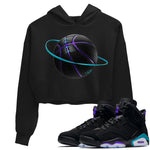 Air Jordan 6 Aqua Sneaker Match Tees Basketball Planet Sneaker Tees AJ6 Aqua Sneaker Release Tees Women's Shirts Black 1