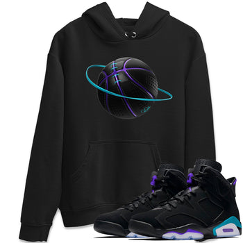 Air Jordan 6 Aqua Sneaker Match Tees Basketball Planet Sneaker Tees AJ6 Aqua Sneaker Release Tees Unisex Shirts Black 1