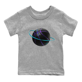 Air Jordan 6 Aqua Sneaker Match Tees Basketball Planet Sneaker Tees AJ6 Aqua Sneaker Release Tees Kids Shirts Heather Grey 2