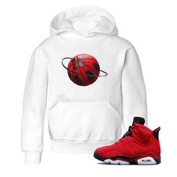 Air Jordan 6 Toro Bravo Sneaker Match Tees Basketball Planet Sneaker Tees 3D Graphic Design Shirts AJ6 Toro Bravo Sneaker Release Tees Kids Shirts White 1