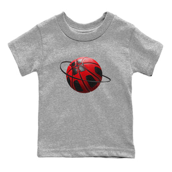 Air Jordan 6 Toro Bravo Sneaker Match Tees Basketball Planet Sneaker Tees 3D Graphic Design Shirts AJ6 Toro Bravo Sneaker Release Tees Kids Shirts Heather Grey 2