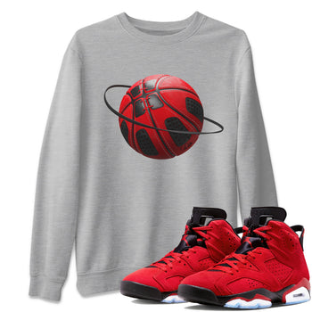 Air Jordan 6 Toro Bravo Sneaker Match Tees Basketball Planet Sneaker Tees 3D Graphic Design Shirts AJ6 Toro Bravo Sneaker Release Tees Unisex Shirts Heather Grey 1