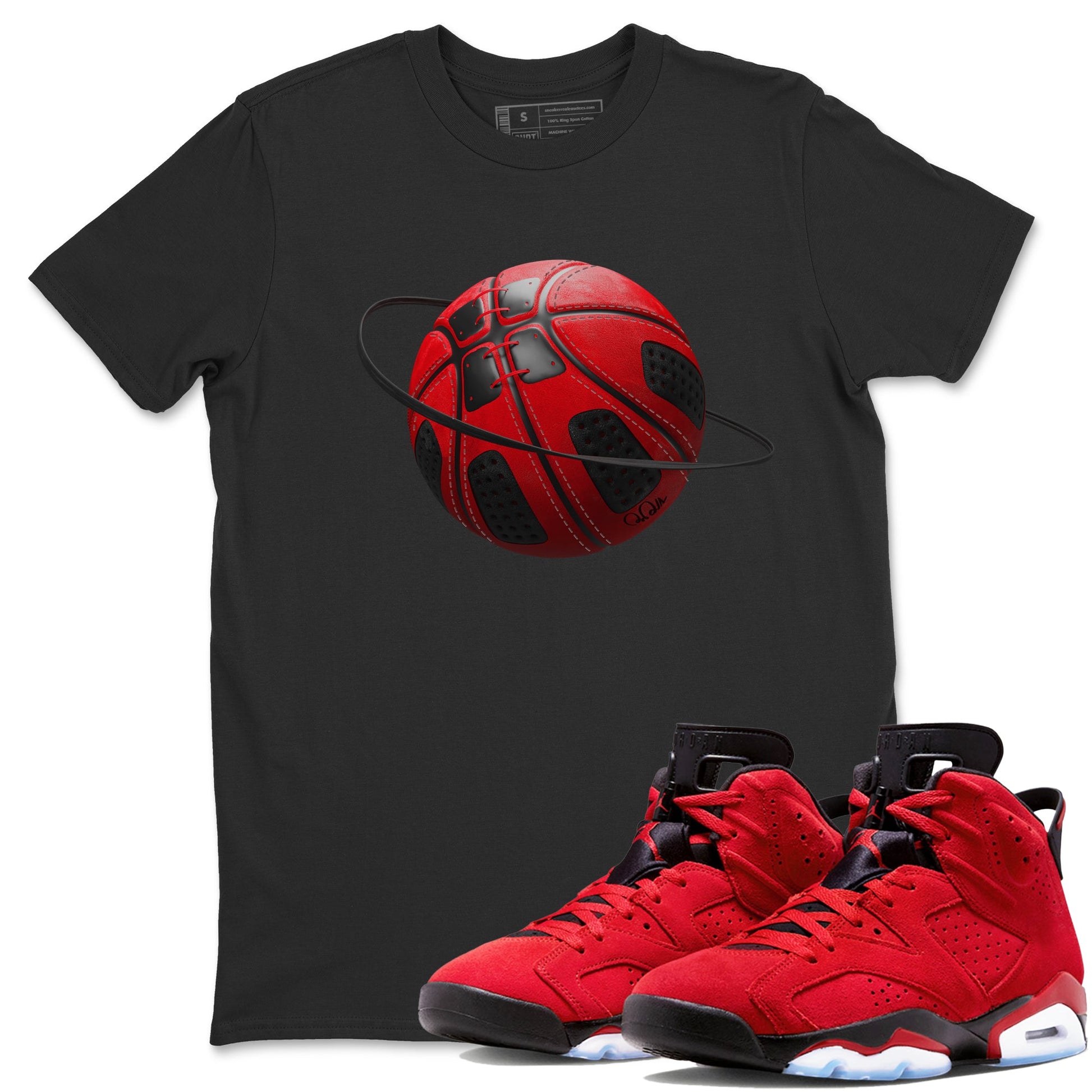 Air Jordan 6 Toro Bravo Sneaker Match Tees Basketball Planet Sneaker Tees 3D Graphic Design Shirts AJ6 Toro Bravo Sneaker Release Tees Unisex Shirts Black 1