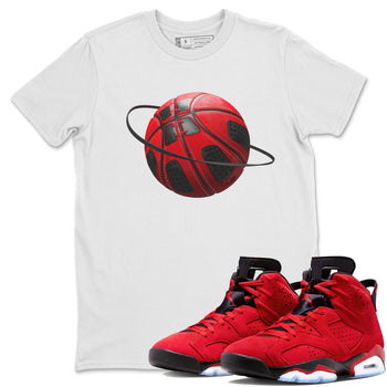 Air Jordan 6 Toro Bravo Sneaker Match Tees Basketball Planet Sneaker Tees 3D Graphic Design Shirts AJ6 Toro Bravo Sneaker Release Tees Unisex Shirts White 1