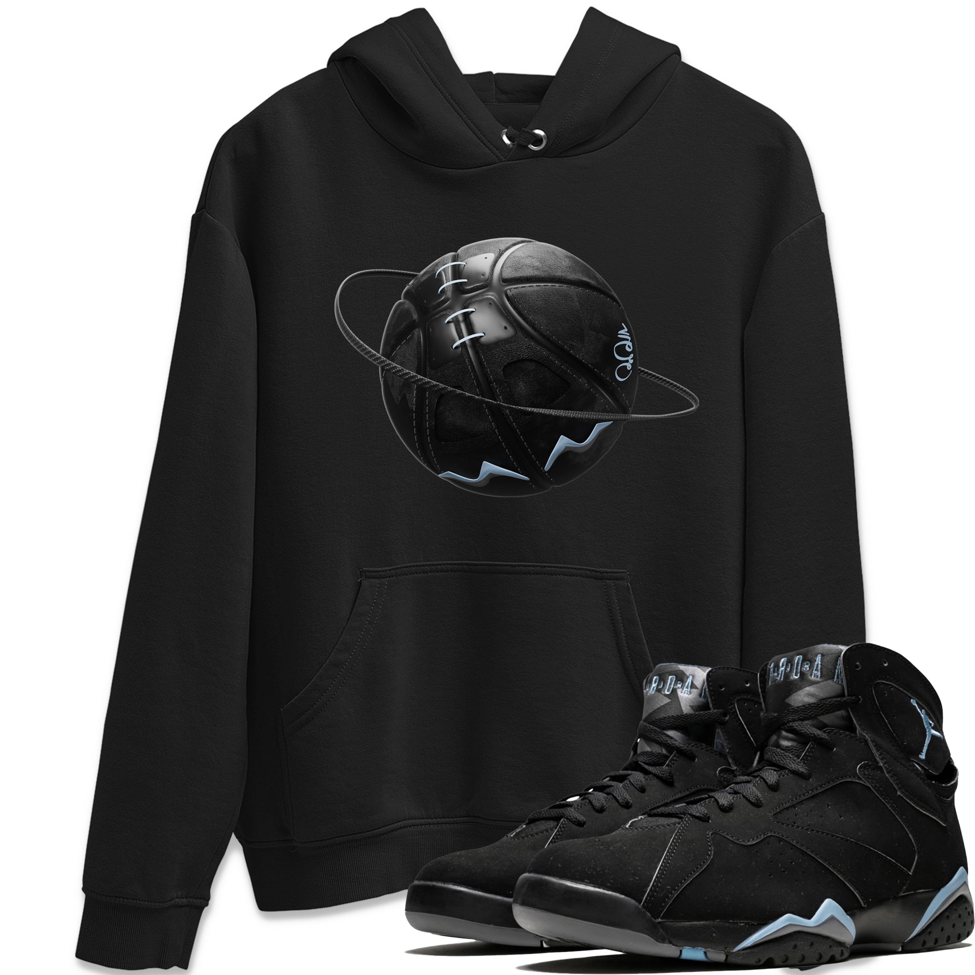 Air Jordan 7 Chambray Sneaker Match Tees Basketball Planet Sneaker Tees AJ7 Chambray Sneaker Release Tees Unisex Shirts Black 1