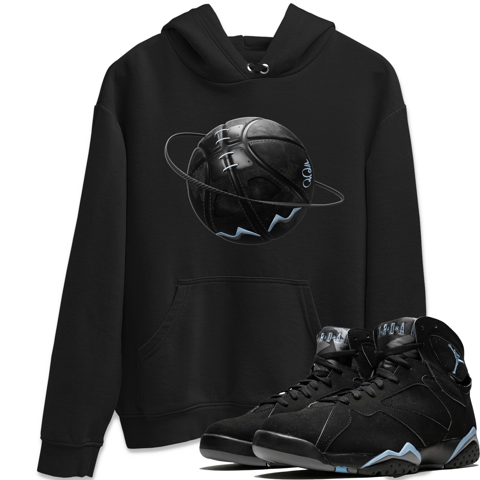Air Jordan 7 Chambray Sneaker Match Tees Basketball Planet Sneaker Tees AJ7 Chambray Sneaker Release Tees Unisex Shirts Black 1