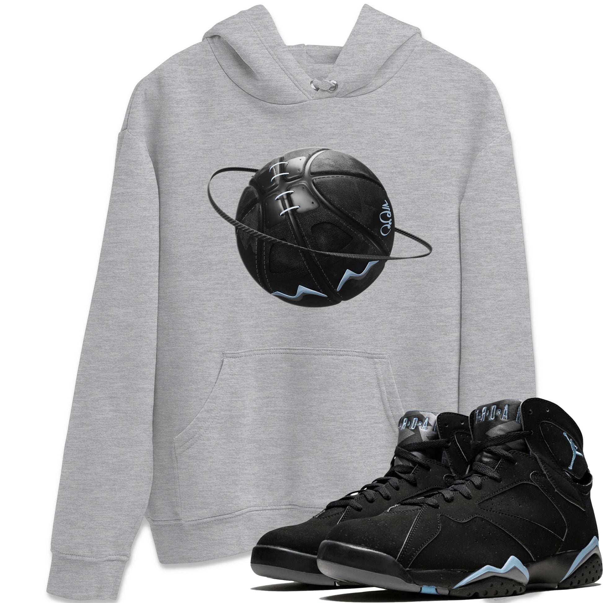 Air Jordan 7 Chambray Sneaker Match Tees Basketball Planet Sneaker Tees AJ7 Chambray Sneaker Release Tees Unisex Shirts Heather Grey 1