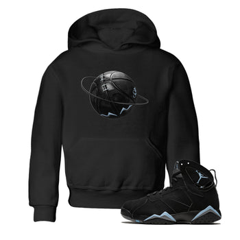 Air Jordan 7 Chambray Sneaker Match Tees Basketball Planet Sneaker Tees AJ7 Chambray Sneaker Release Tees Kids Shirts Black 1