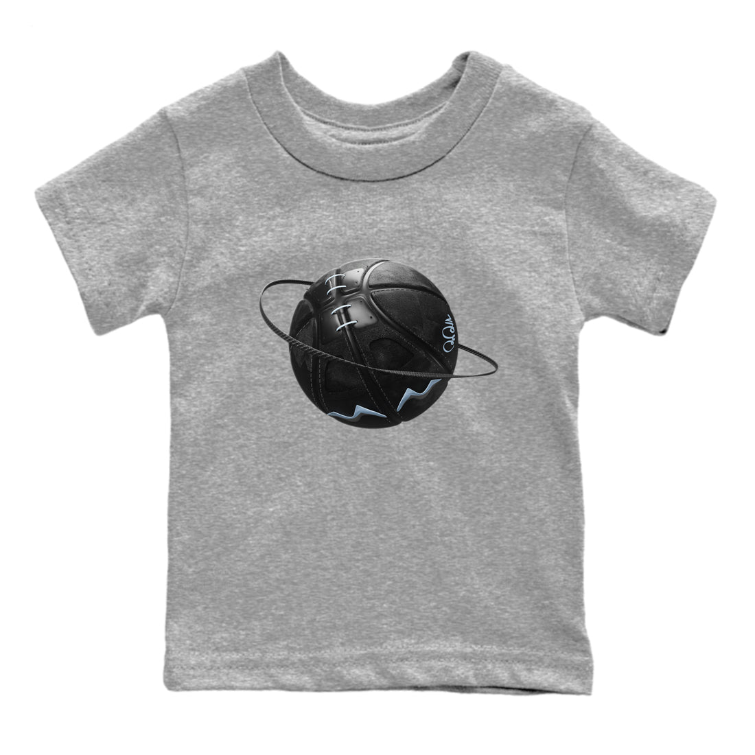 Air Jordan 7 Chambray Sneaker Match Tees Basketball Planet Sneaker Tees AJ7 Chambray Sneaker Release Tees Kids Shirts Heather Grey 2