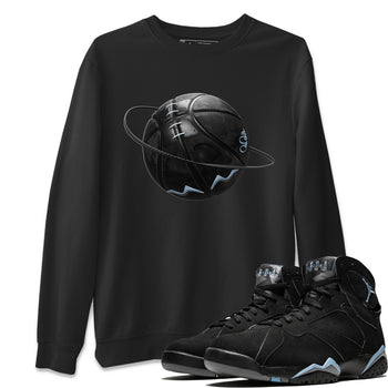 Air Jordan 7 Chambray Sneaker Match Tees Basketball Planet Sneaker Tees AJ7 Chambray Sneaker Release Tees Unisex Shirts Black 1