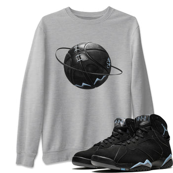 Air Jordan 7 Chambray Sneaker Match Tees Basketball Planet Sneaker Tees AJ7 Chambray Sneaker Release Tees Unisex Shirts Heather Grey 1