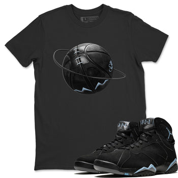 Air Jordan 7 Chambray Sneaker Match Tees Basketball Planet Sneaker Tees AJ7 Chambray Sneaker Release Tees Unisex Shirts Black 1