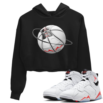 Air Jordan 7 Infrared Sneaker Match Tees Basketball Planet Sneaker Tees AJ7 Infrared Sneaker Release Tees Women's Shirts Black 1