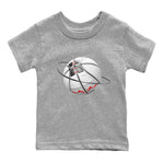 Air Jordan 7 Infrared Sneaker Match Tees Basketball Planet Sneaker Tees AJ7 Infrared Sneaker Release Tees Kids Shirts Heather Grey 2