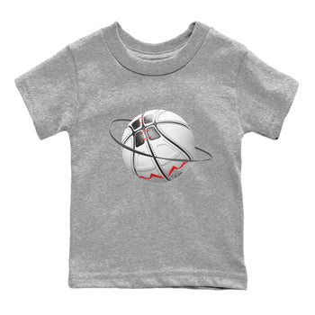 Air Jordan 7 Infrared Sneaker Match Tees Basketball Planet Sneaker Tees AJ7 Infrared Sneaker Release Tees Kids Shirts Heather Grey 2