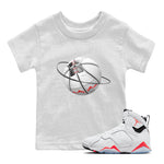 Air Jordan 7 Infrared Sneaker Match Tees Basketball Planet Sneaker Tees AJ7 Infrared Sneaker Release Tees Kids Shirts White 1