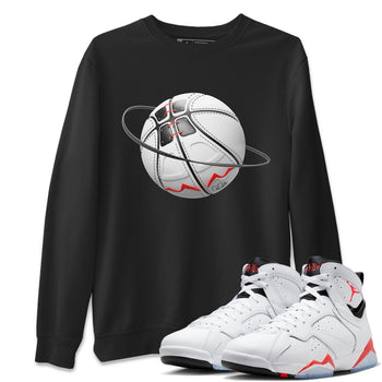 Air Jordan 7 Infrared Sneaker Match Tees Basketball Planet Sneaker Tees AJ7 Infrared Sneaker Release Tees Unisex Shirts Black 1