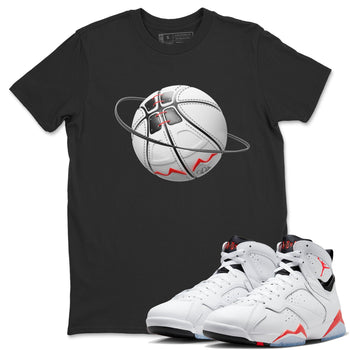 Air Jordan 7 Infrared Sneaker Match Tees Basketball Planet Sneaker Tees AJ7 Infrared Sneaker Release Tees Unisex Shirts Black 1