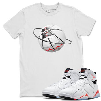 Air Jordan 7 Infrared Sneaker Match Tees Basketball Planet Sneaker Tees AJ7 Infrared Sneaker Release Tees Unisex Shirts White 1