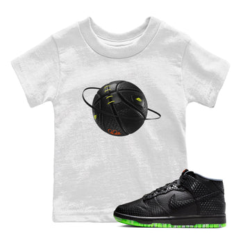 Dunk Mid Premium shirt to match jordans Basketball Planet sneaker tees halloween horror nights Nike Dunk Halloween SNRT Sneaker Release Tees Baby Toddler White 1 T-Shirt